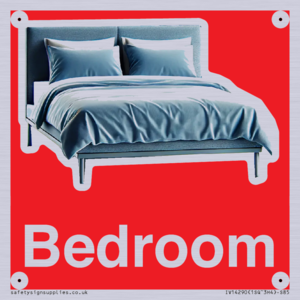 Bedroom Dementia Sign Red
